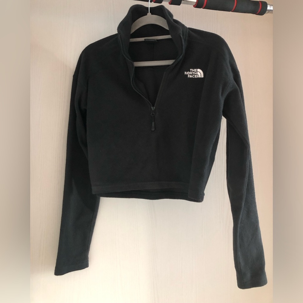 North Face cropped half-zip fleece sweater